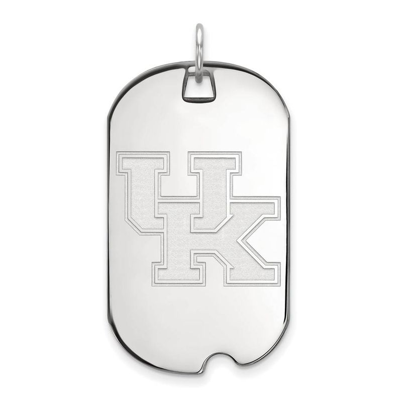 Sterling Silver U. Of Kentucky Large Dog Tag Pendant